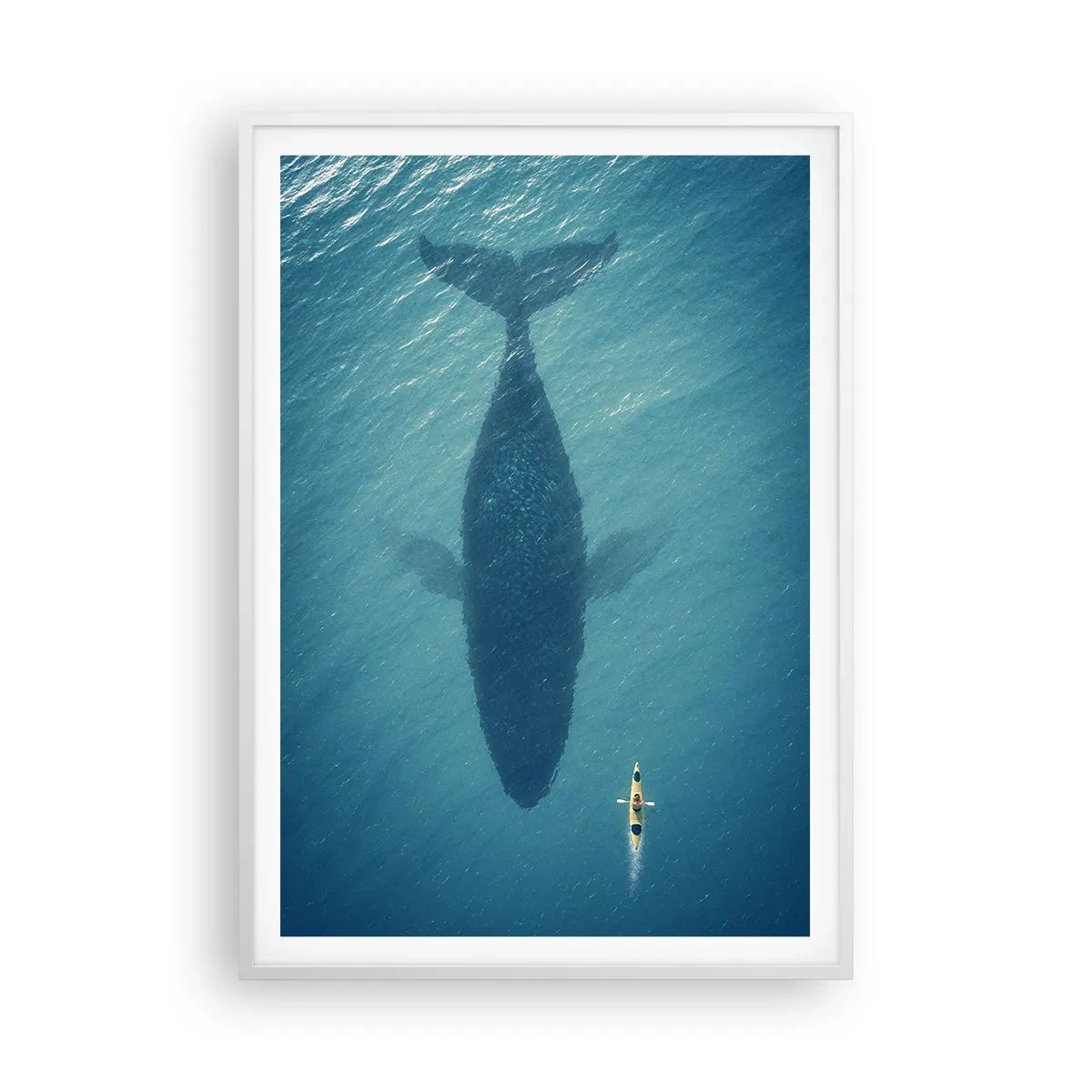 Affiche dans un cadre blanc - Poster - Rencontre sur l'océan - 70x100 cm