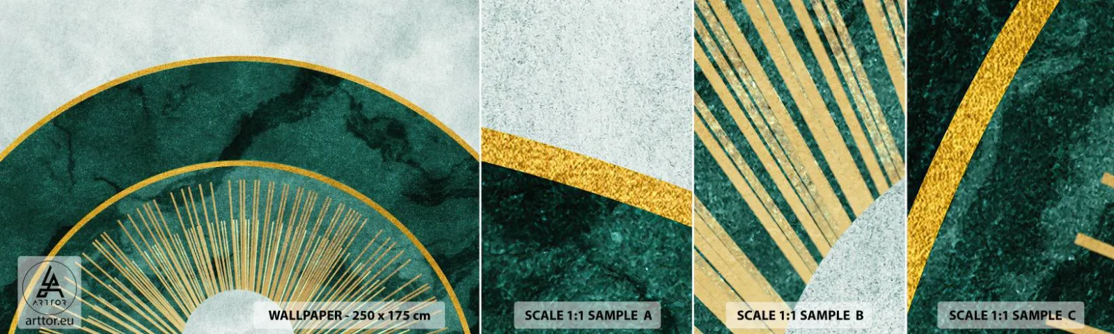 Échantillon de Papier Peint Autocollant Deluxe Sticker - Un autre système solaire - Art Déco, Moderne, Abstraction - 100x30 cm