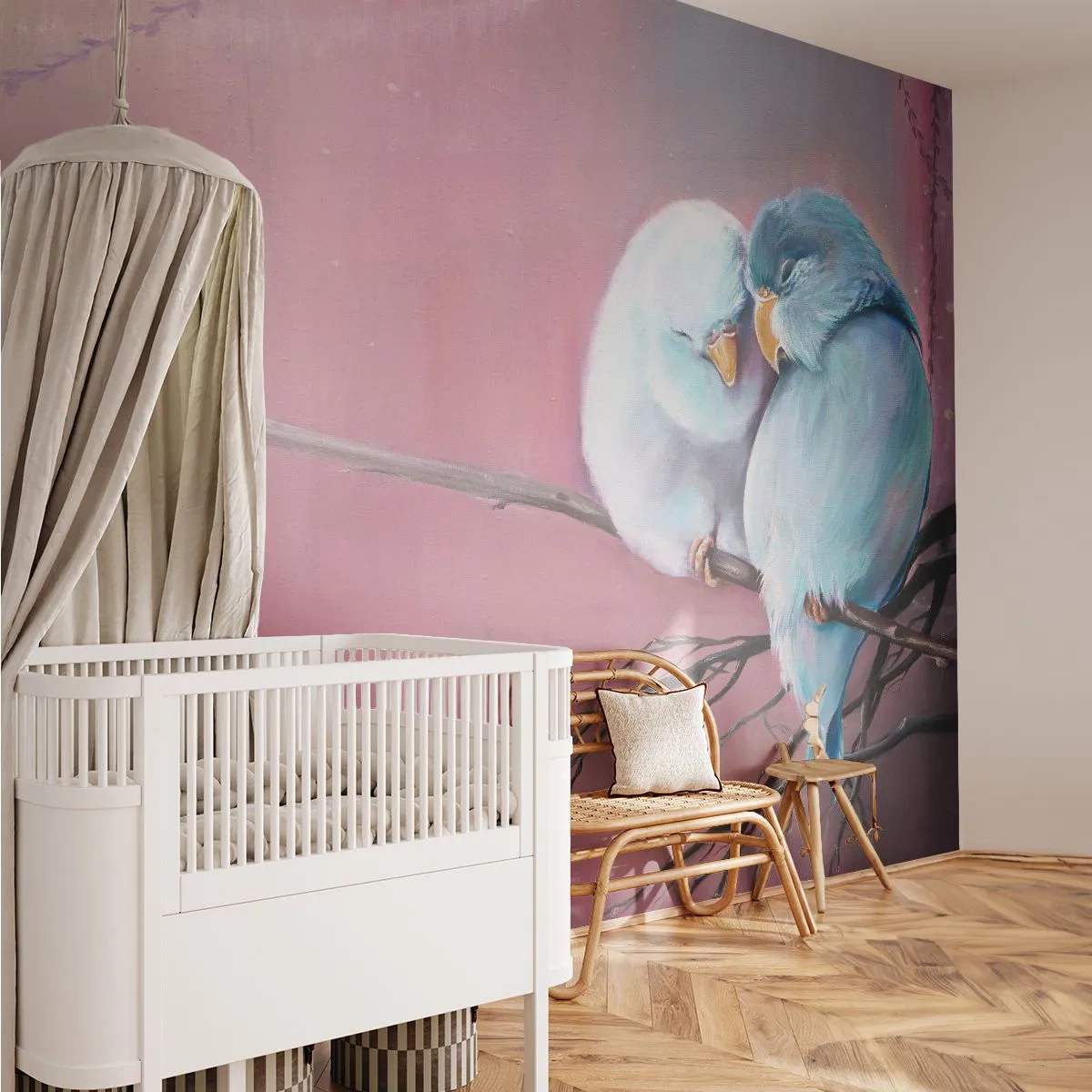 Papier Peint Photo Standard Eco - Que dire de plus?... - Des oiseaux, Nature, Morceau - 300x210 cm