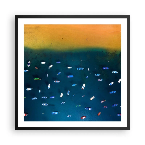 Affiche dans un cadre noir - Poster - Jeu de vacances - 60x60 cm