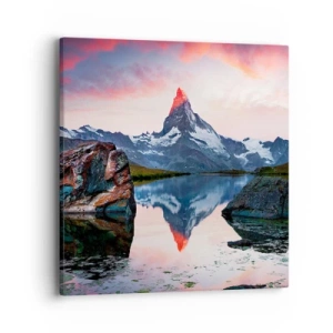 Impression sur toile - Image sur toile - Le coeur des montagnes est chaud - 40x40 cm