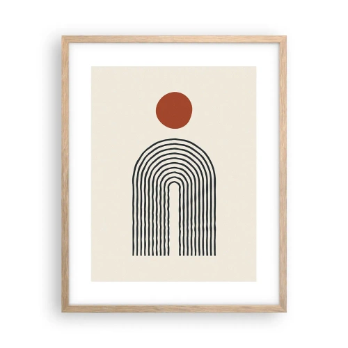 Affiche dans un chêne clair - Poster - Le magnétisme des formes et des couleurs - 40x50 cm