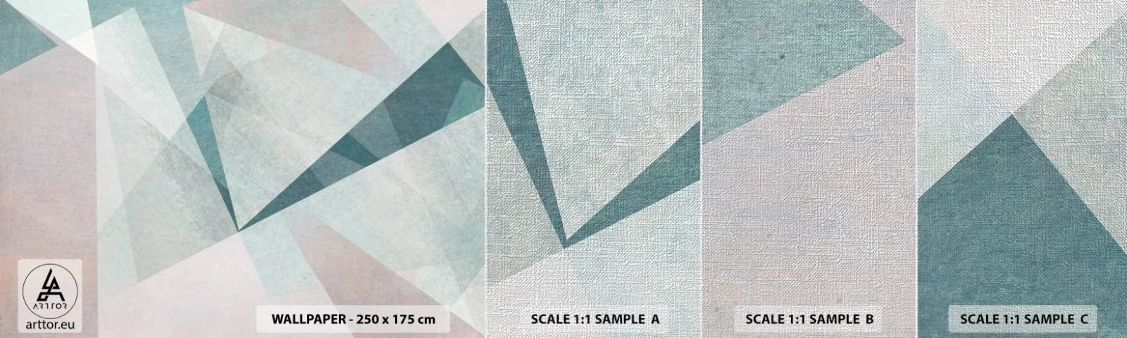 Échantillon de Papier Peint Premium Canvas - Calme bien que dynamique - Abstraction, Morceau, Modèle moderne - 100x30 cm