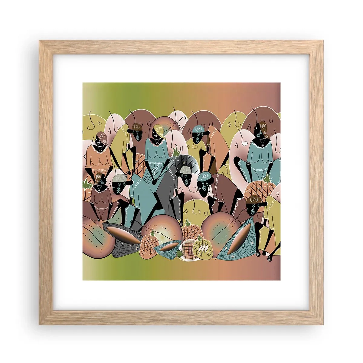 Affiche dans un chêne clair - Poster - De grandes fêtes arrivent - 30x30 cm