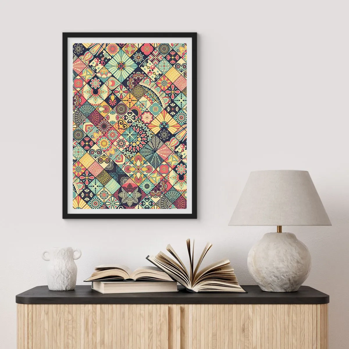 Affiche dans un cadre noir - Poster - Ambiance marocaine - 40x50 cm