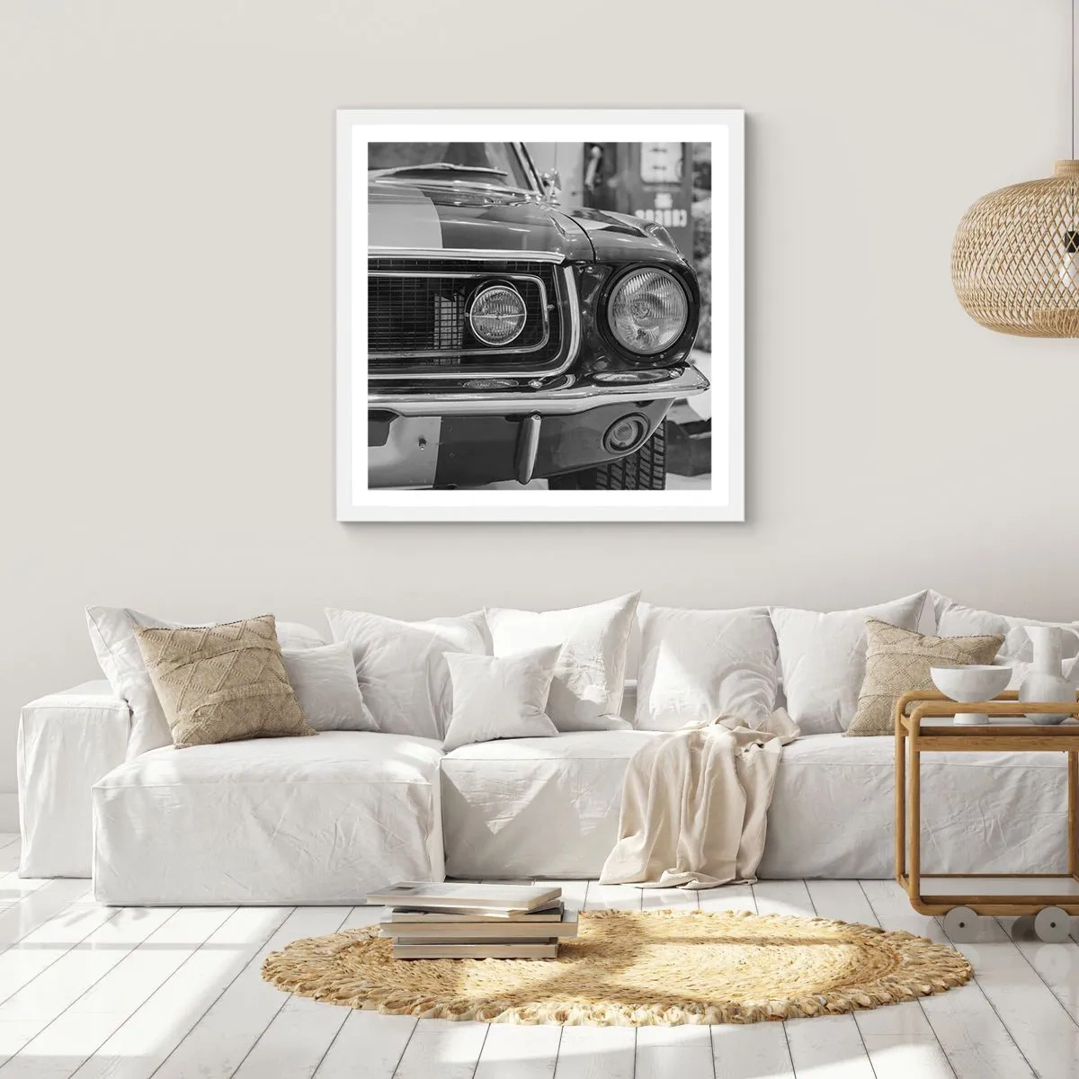 Affiche dans un cadre blanc - Poster - Conduire dur - 30x30 cm