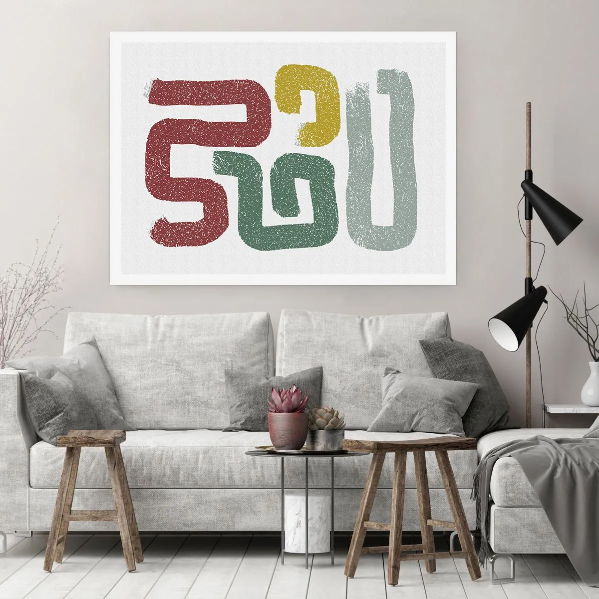Affiche - Poster - Motifs géométriques colorés dans un style abstrait - 100x70cm - Dans une langue inconnue - Décoration murale moderne pour le salon et la chambre ARTTOR