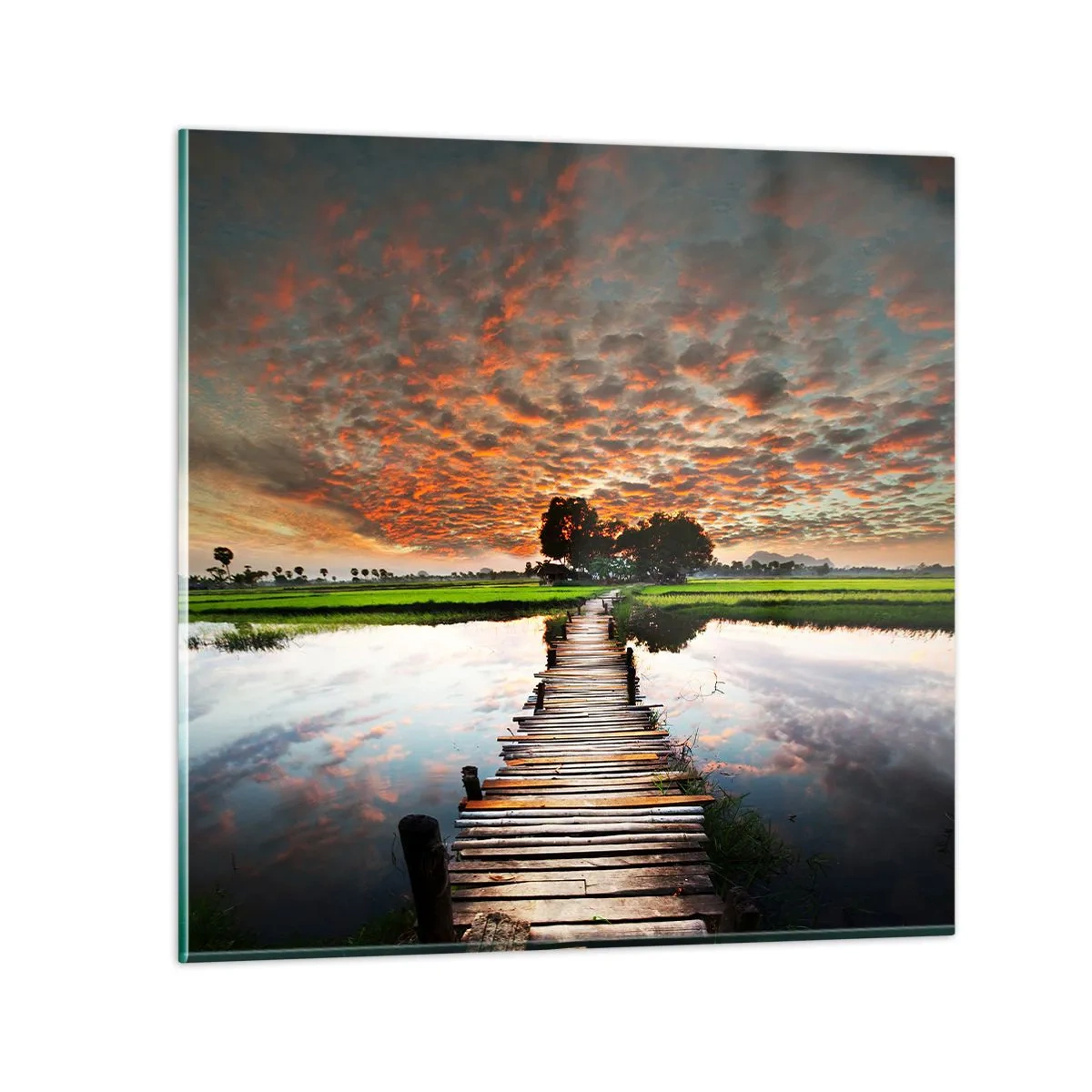 Impression sur verre - Image sur verre - Étendez vos bras - respirez - 40x40 cm