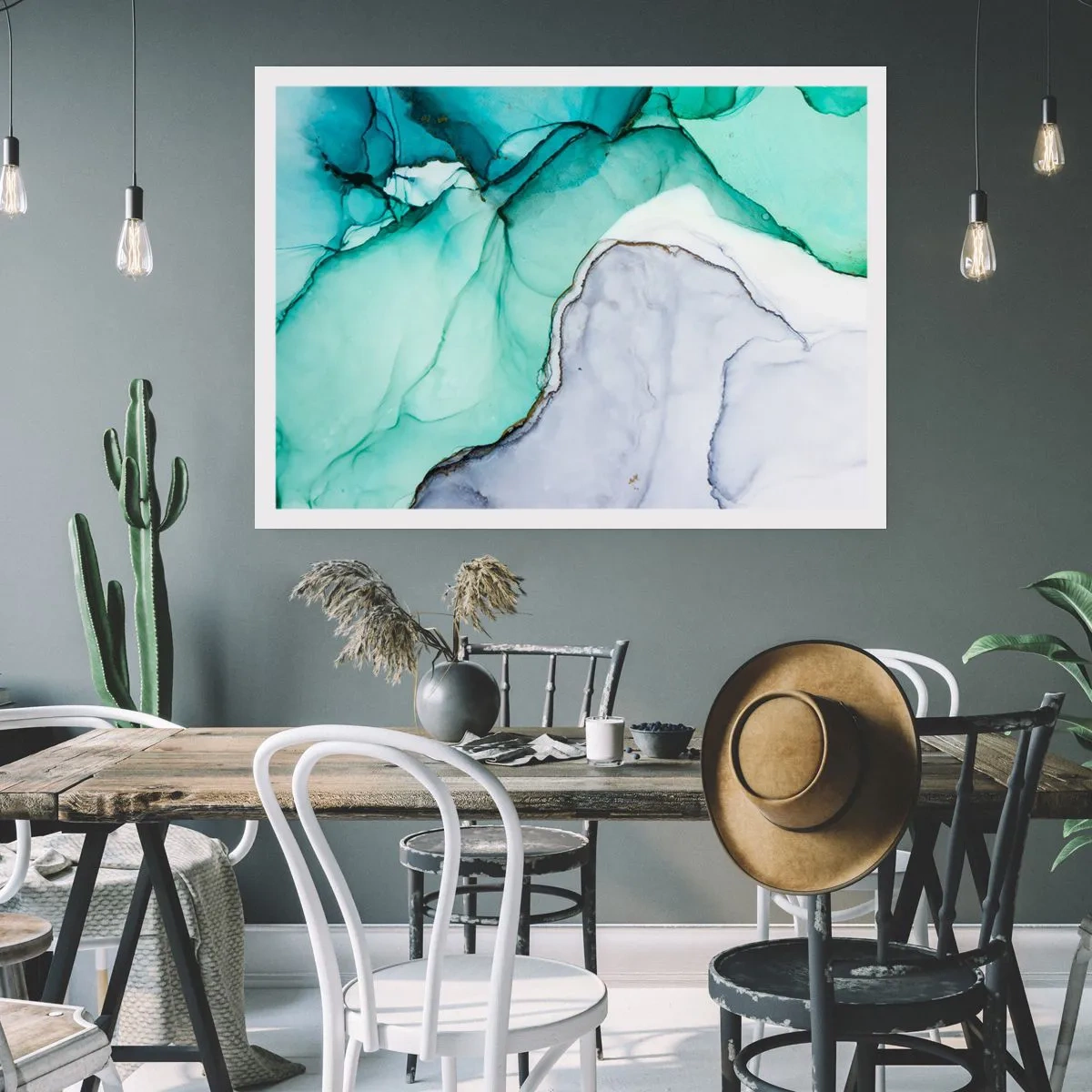 Affiche - Poster - Étude de turquoise - 50x40 cm