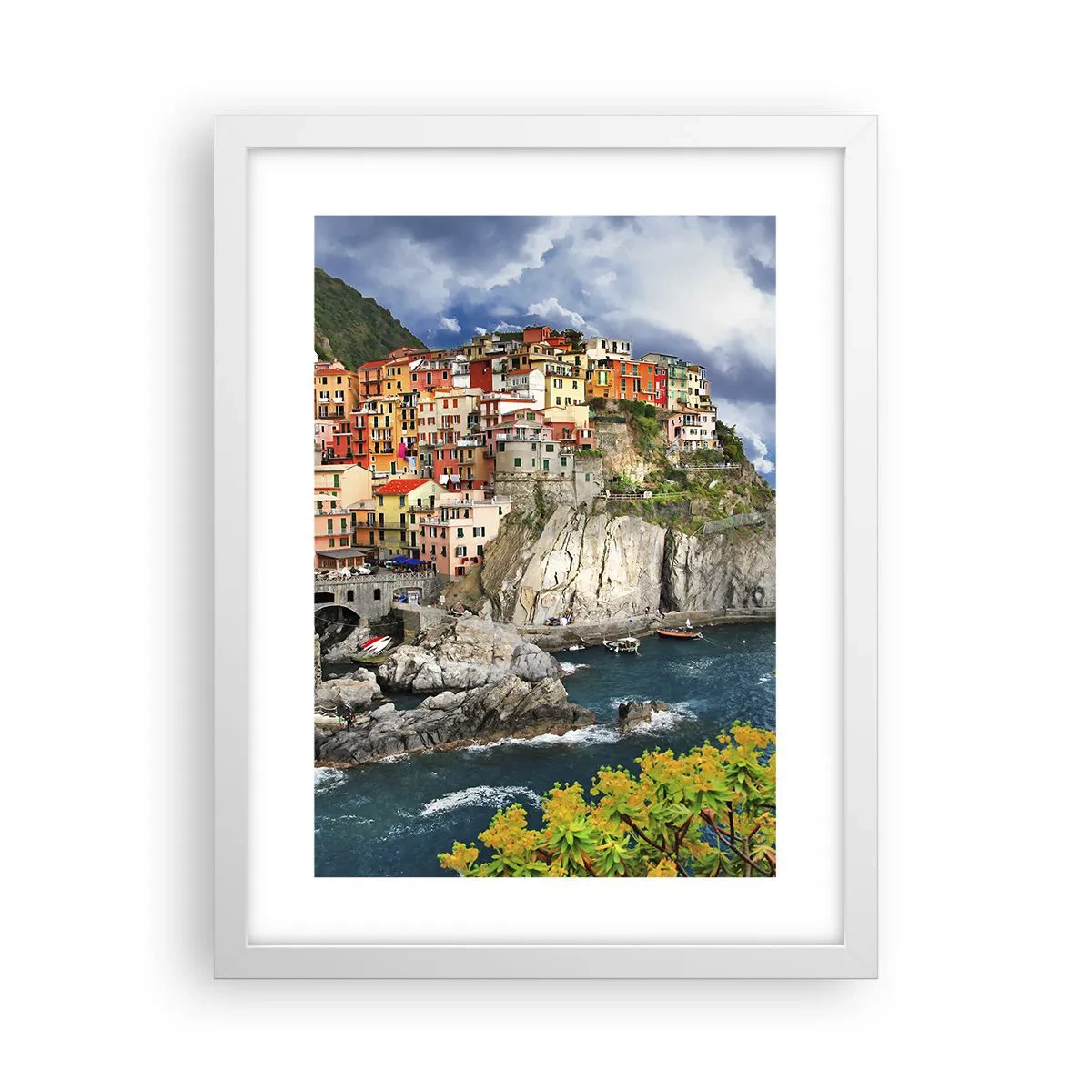 Affiche dans un cadre blanc - Poster - Un groupe embrassant les rochers - 30x40 cm
