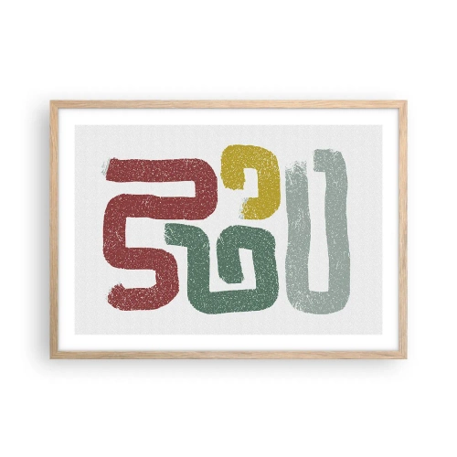 Affiche dans un chêne clair - Poster - Dans une langue inconnue - 70x50 cm