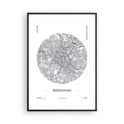 Affiche dans un cadre noir - Poster - Anatomie de Birmingham - 70x100 cm