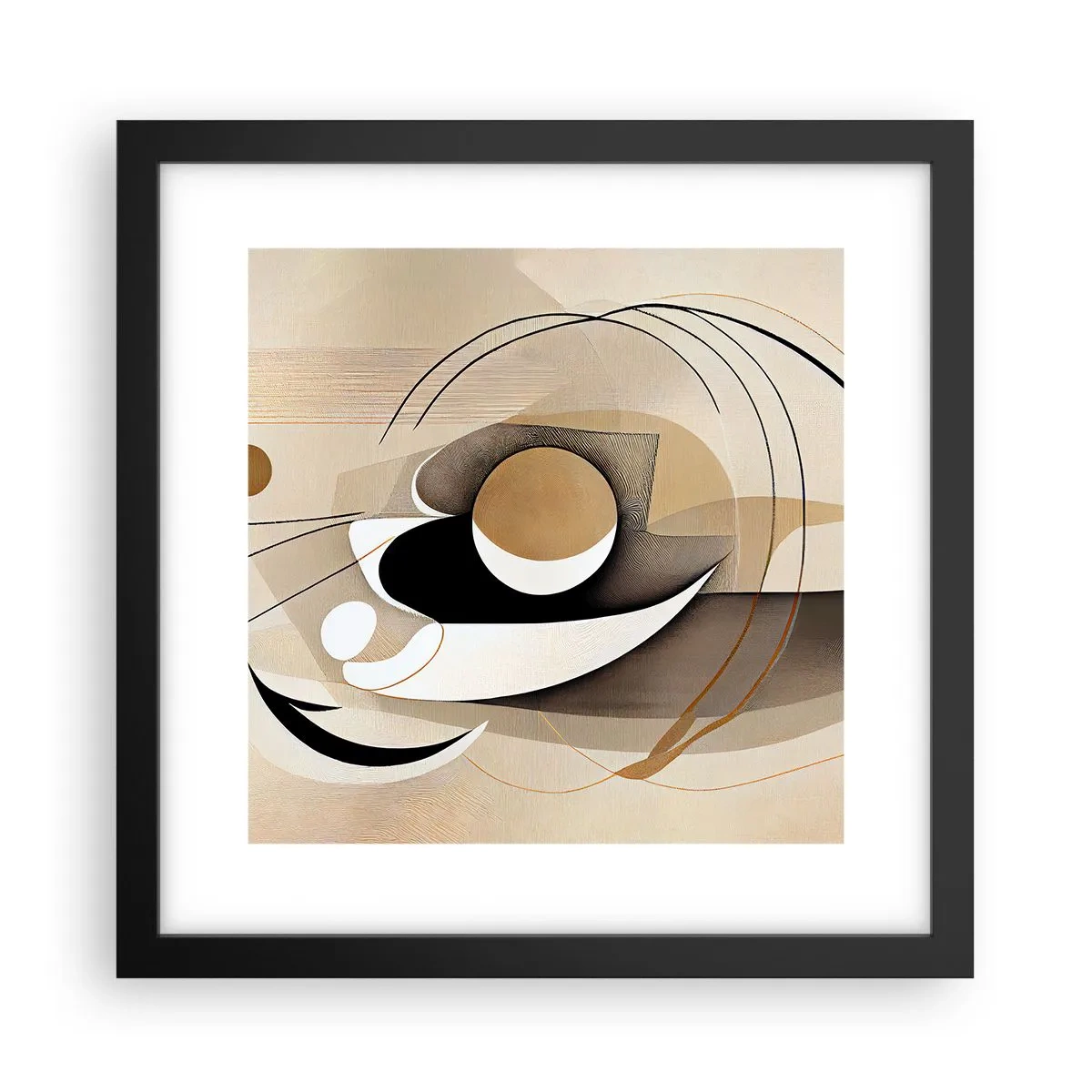 Affiche dans un cadre noir - Poster - Composition : l'essence des choses - 30x30 cm