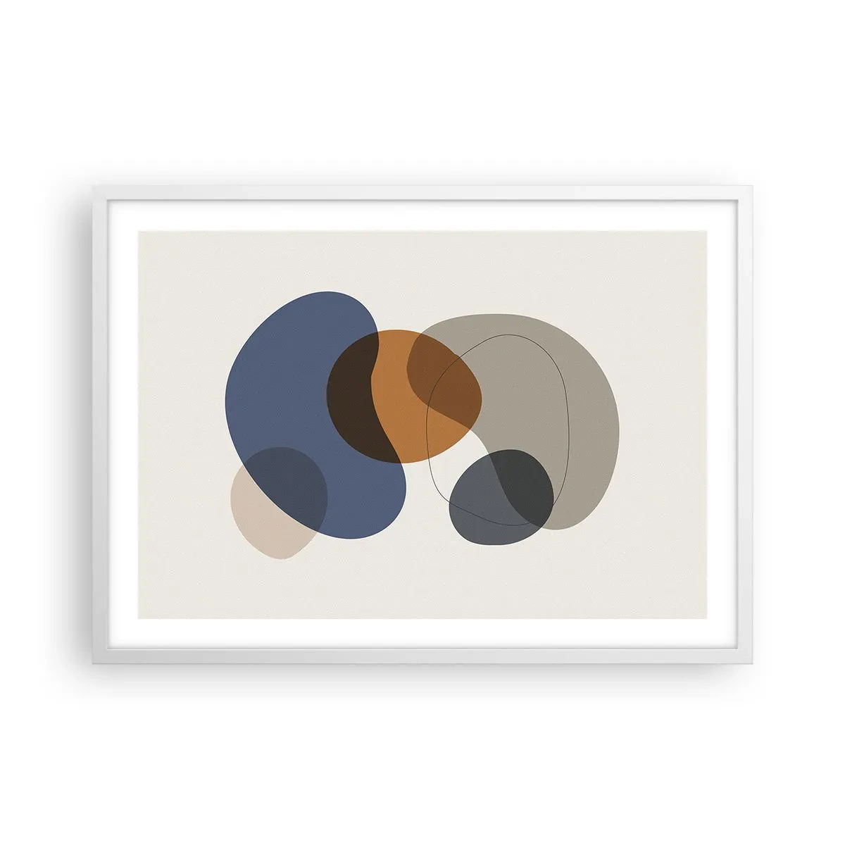 Affiche dans un cadre blanc - Poster - Gouttes de couleur - 70x50 cm