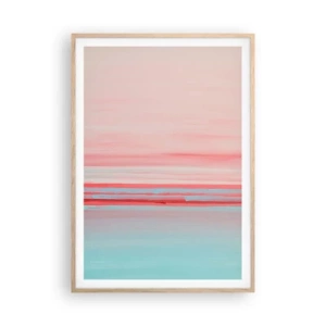 Affiche dans un chêne clair - Poster - Abstraction à l'aube - 70x100 cm