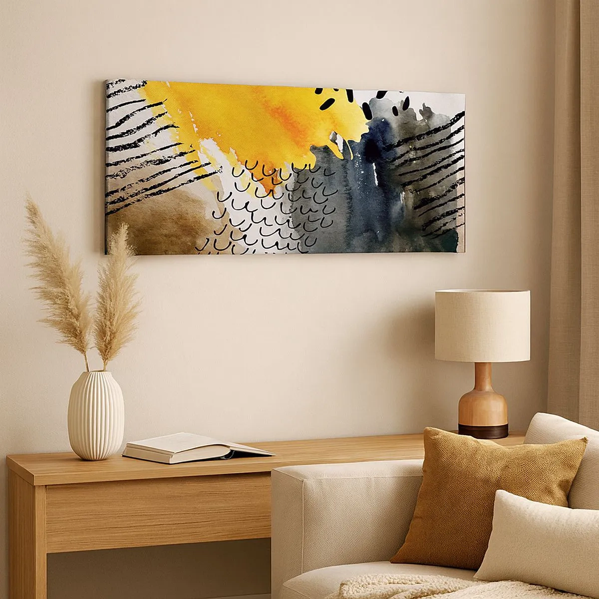 Impression sur toile - Image sur toile - Rencontre des éléments - 100x40 cm