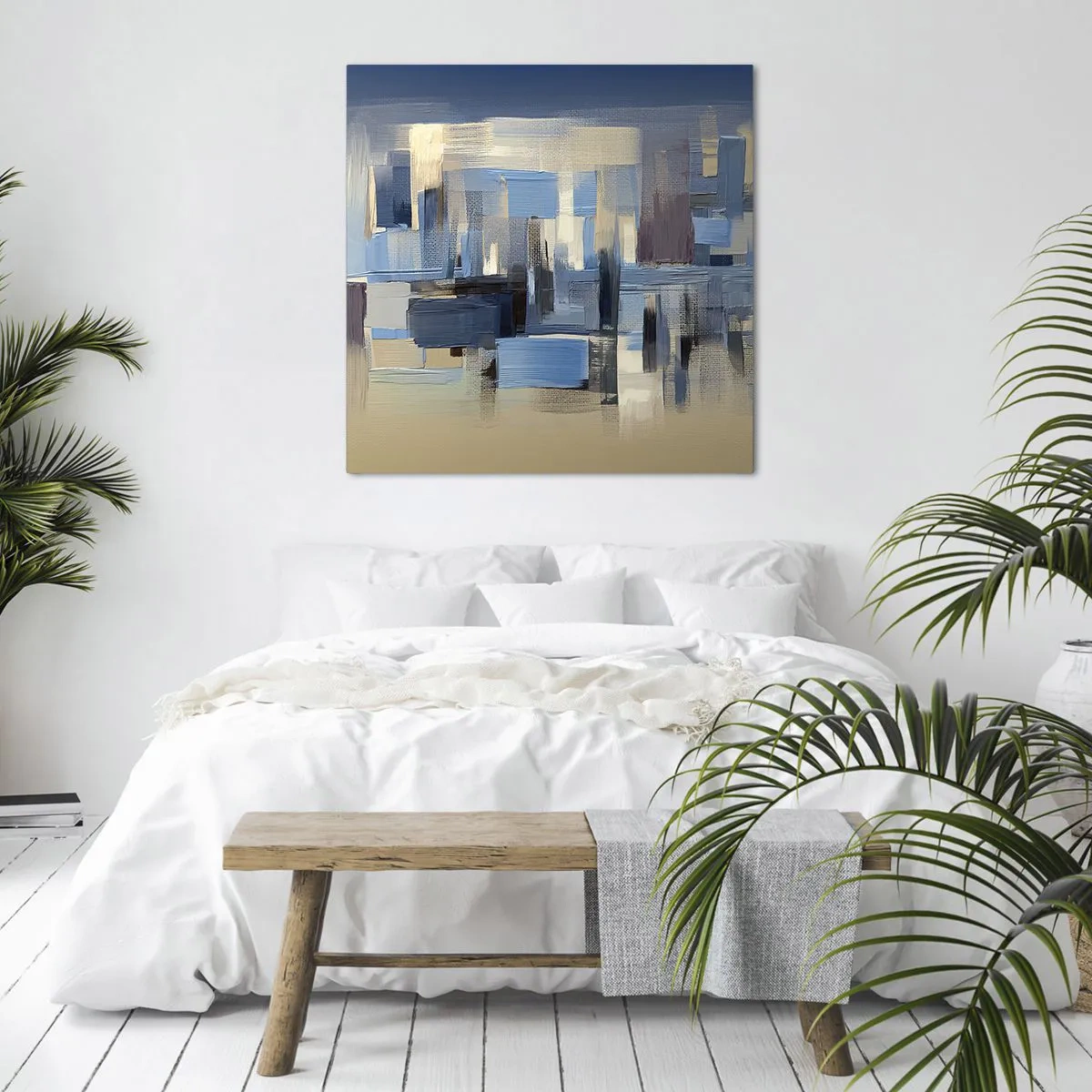 Impression sur toile - Image sur toile - Construction bleue - 40x40 cm