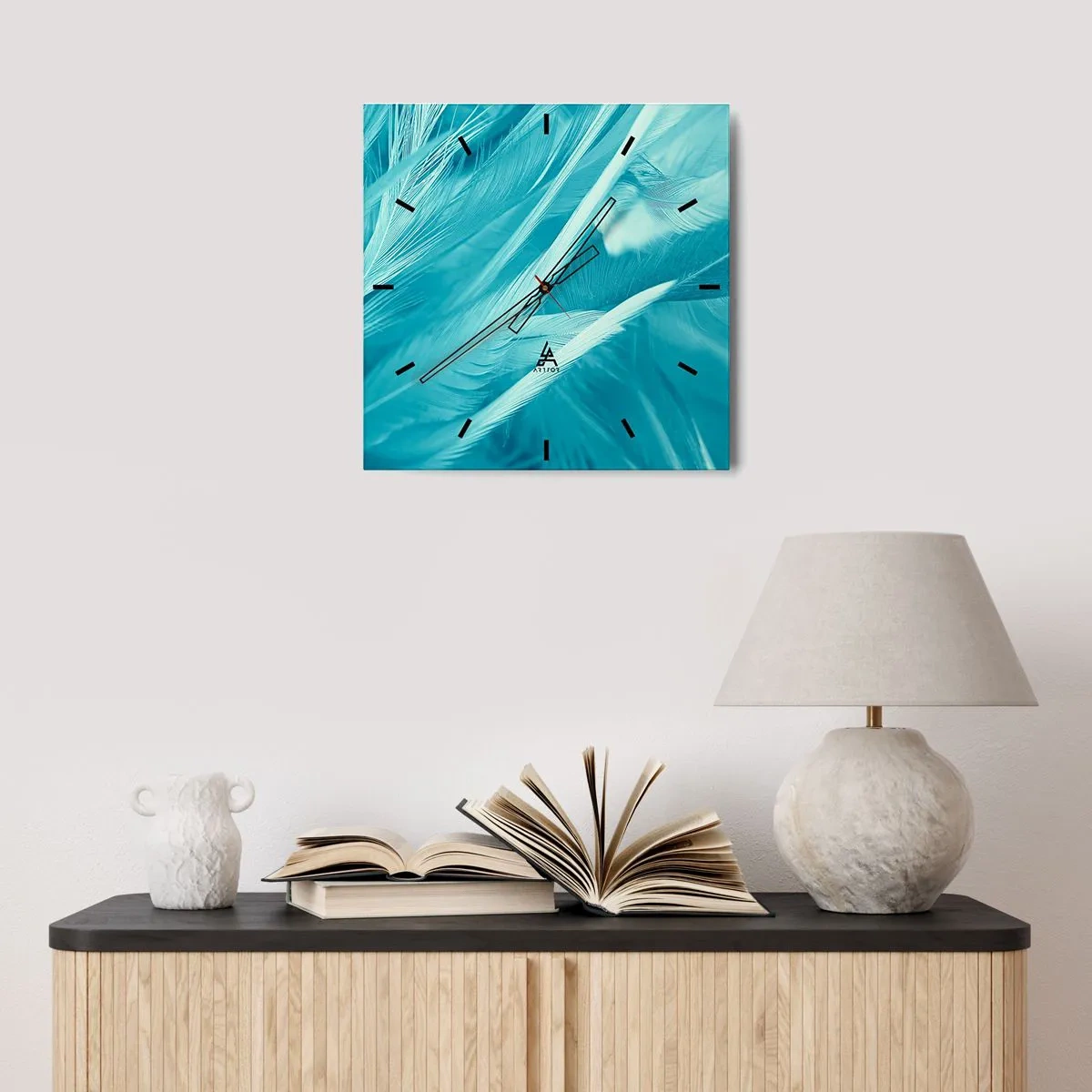 Horloge murale - Pendule murale - Se noyer dans les plumes - 30x30 cm