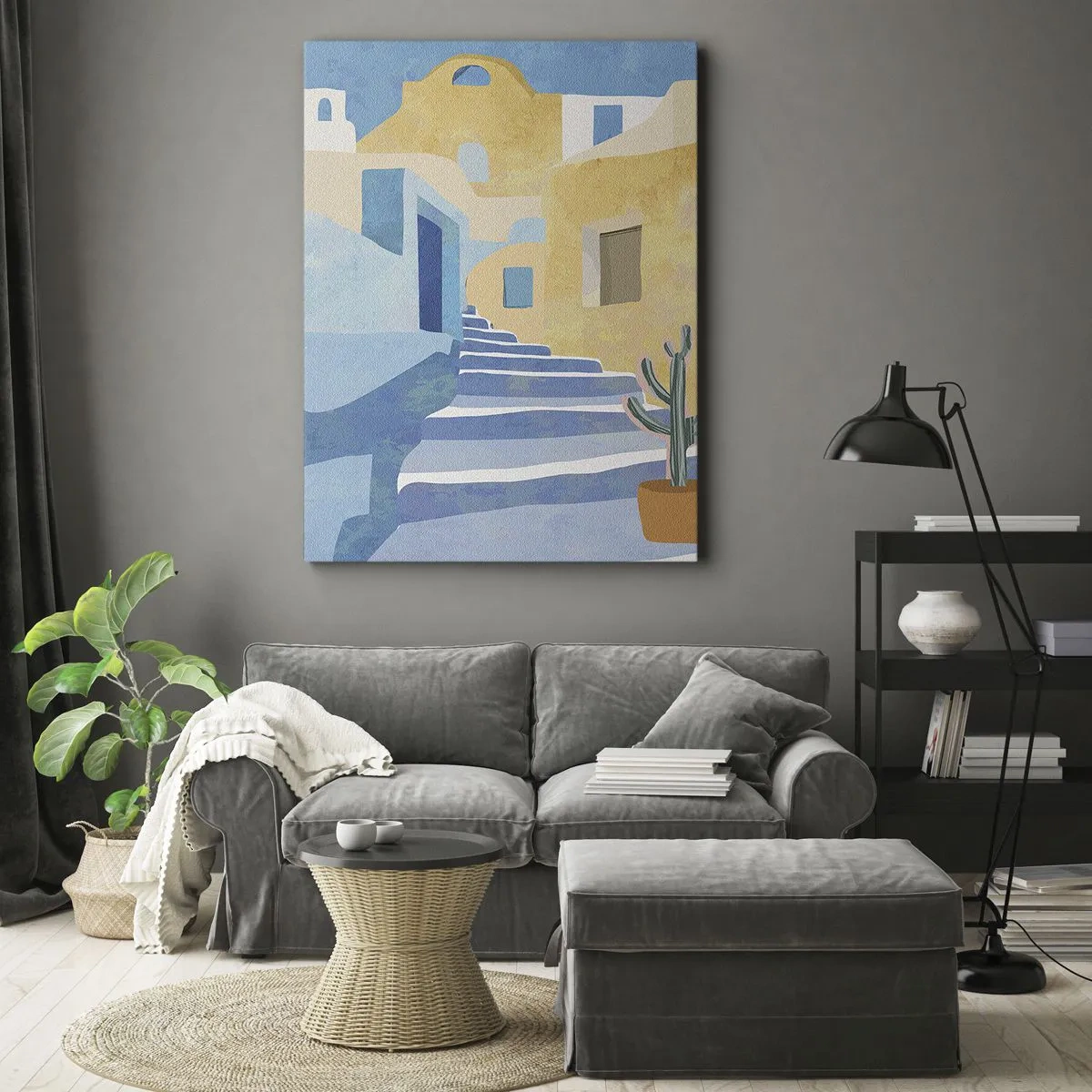 Impression sur toile - Image sur toile - Une journée dans une ville arabe - 65x120 cm