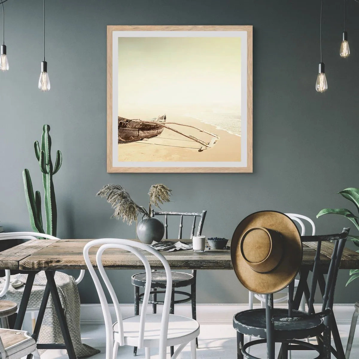 Affiche dans un chêne clair - Poster - Mémoire des mers du sud - 40x40 cm