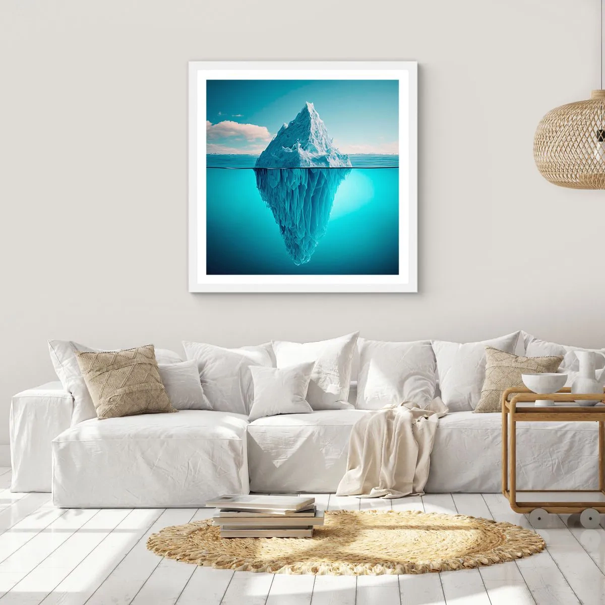 Affiche dans un cadre blanc - Poster - Reine de Glace - 60x60 cm