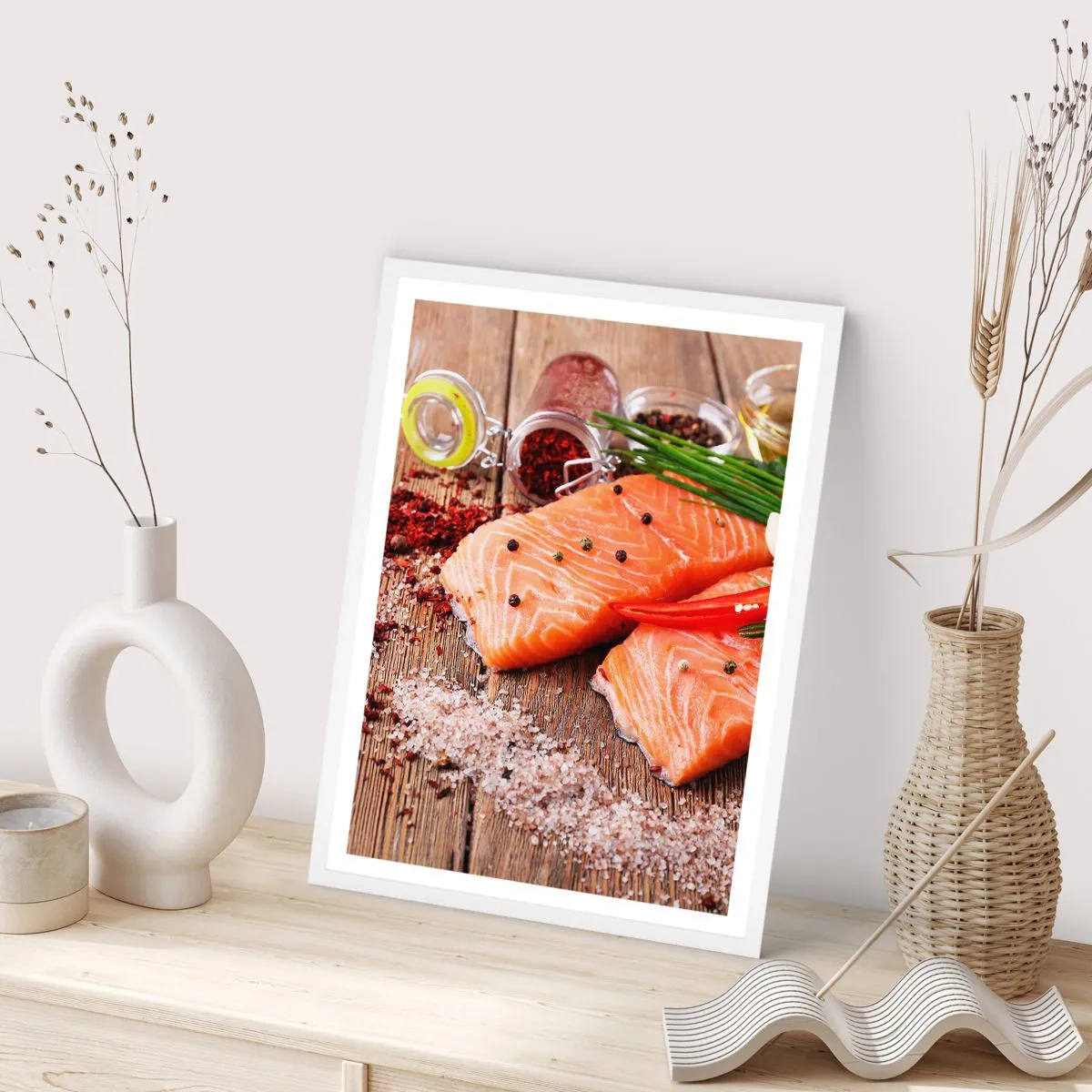 Affiche dans un cadre blanc - Poster - Aventure norvégienne dans la cuisine - 30x40 cm