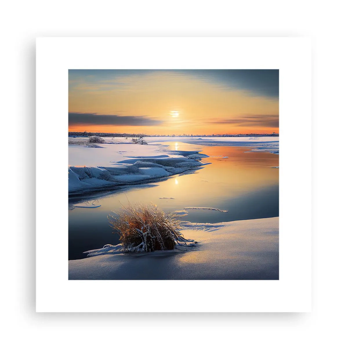 Affiche - Poster - Coucher de soleil d'hiver - 30x30 cm