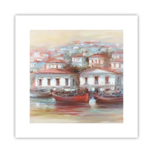 Affiche - Poster - Petite ville heureuse - 30x30 cm