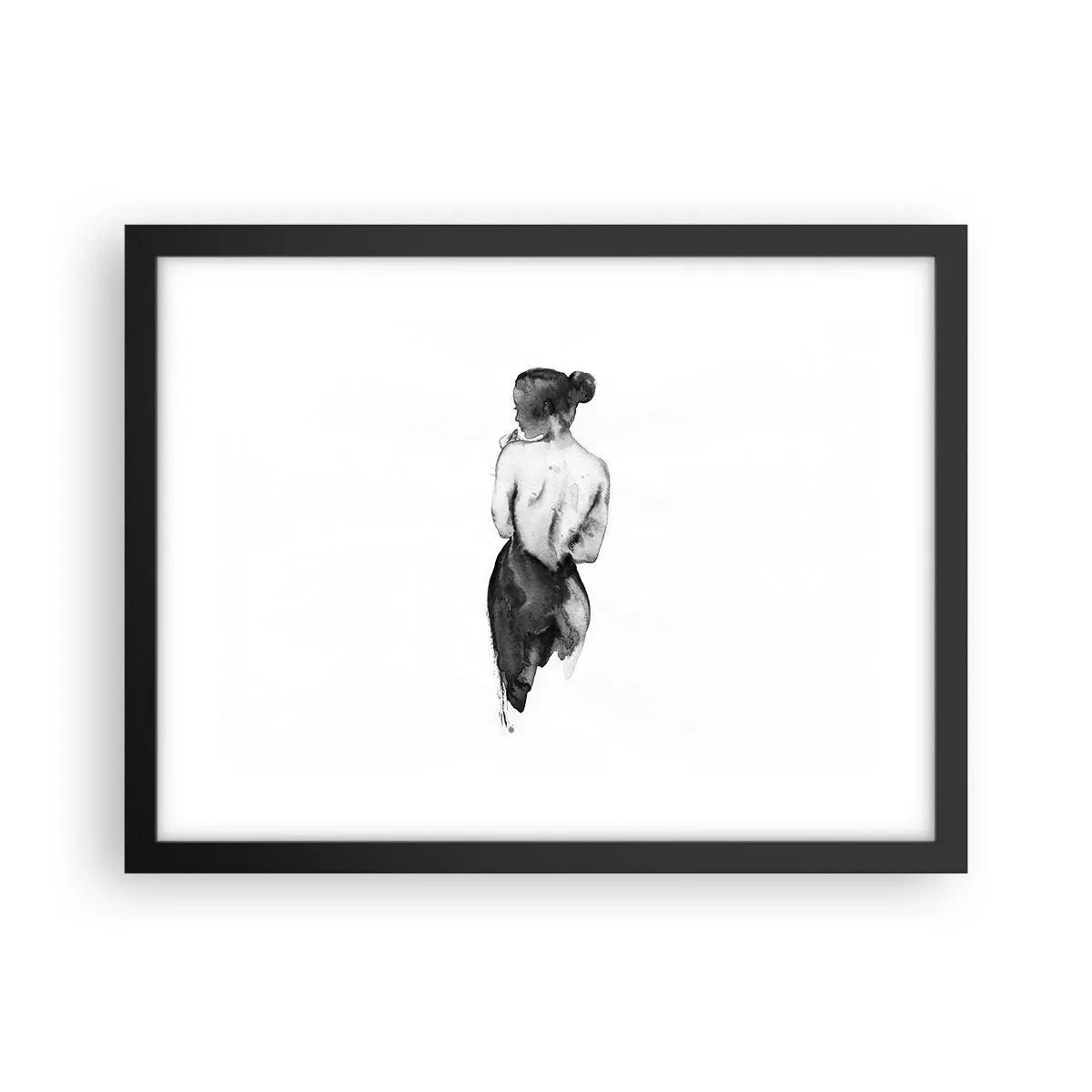 Affiche dans un cadre noir - Poster - Auprès d'elle, le monde disparaît - 40x30 cm