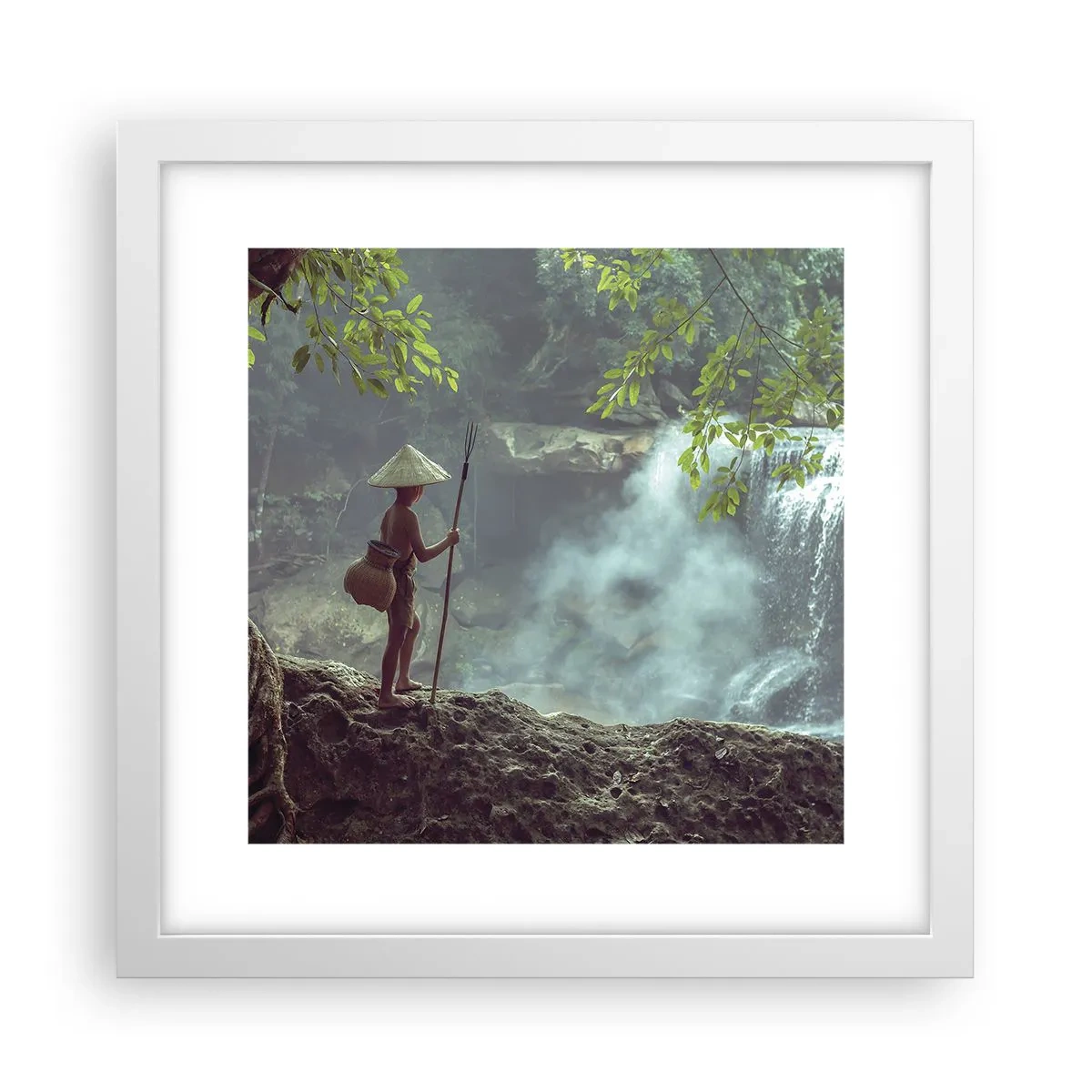 Affiche dans un cadre blanc - Poster - Lier d'amitié avec la nature - 30x30 cm