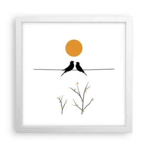 Affiche dans un cadre blanc - Poster - Soirée pour rossignols - 30x30 cm