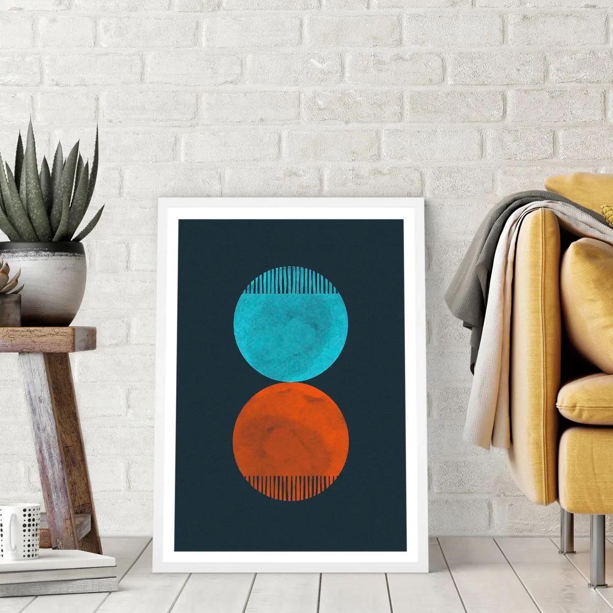 Affiche dans un cadre blanc - Poster - Seulement la géométrie ? - 61x91 cm