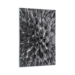 Impression sur verre - Image sur verre - Structure abstraite en nuances de gris - 70x100cm - Ça ne peut pas être plus dur que ça - Décoration murale moderne pour le salon et la chambre ARTTOR
