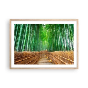 Affiche dans un chêne clair - Poster - L'essence de la nature asiatique - 70x50 cm