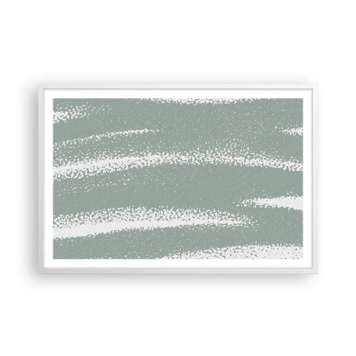 Affiche dans un cadre blanc - Poster - Abstraction dans un climat hivernal - 91x61 cm