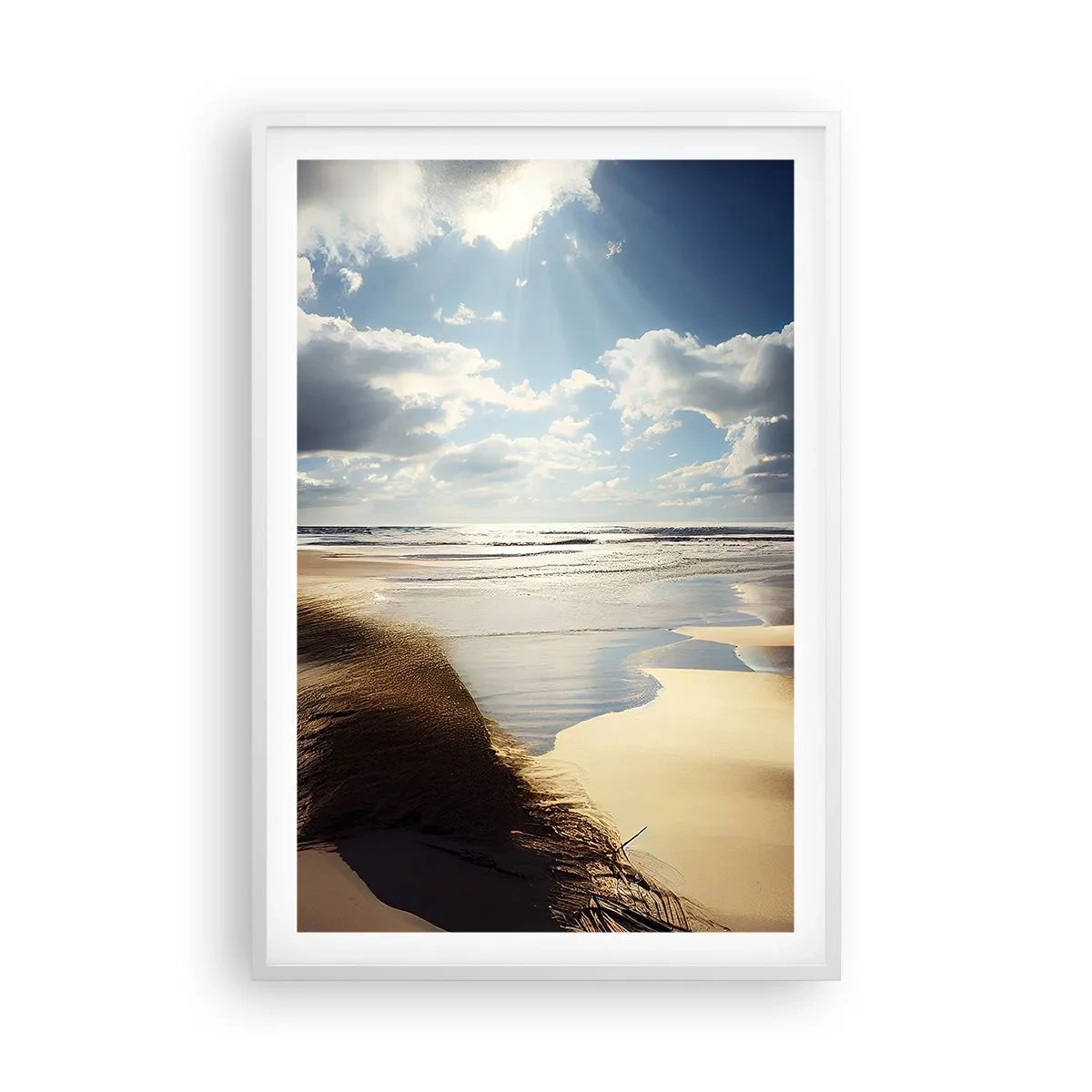 Affiche dans un cadre blanc - Poster - Plage, plage sauvage - 61x91 cm