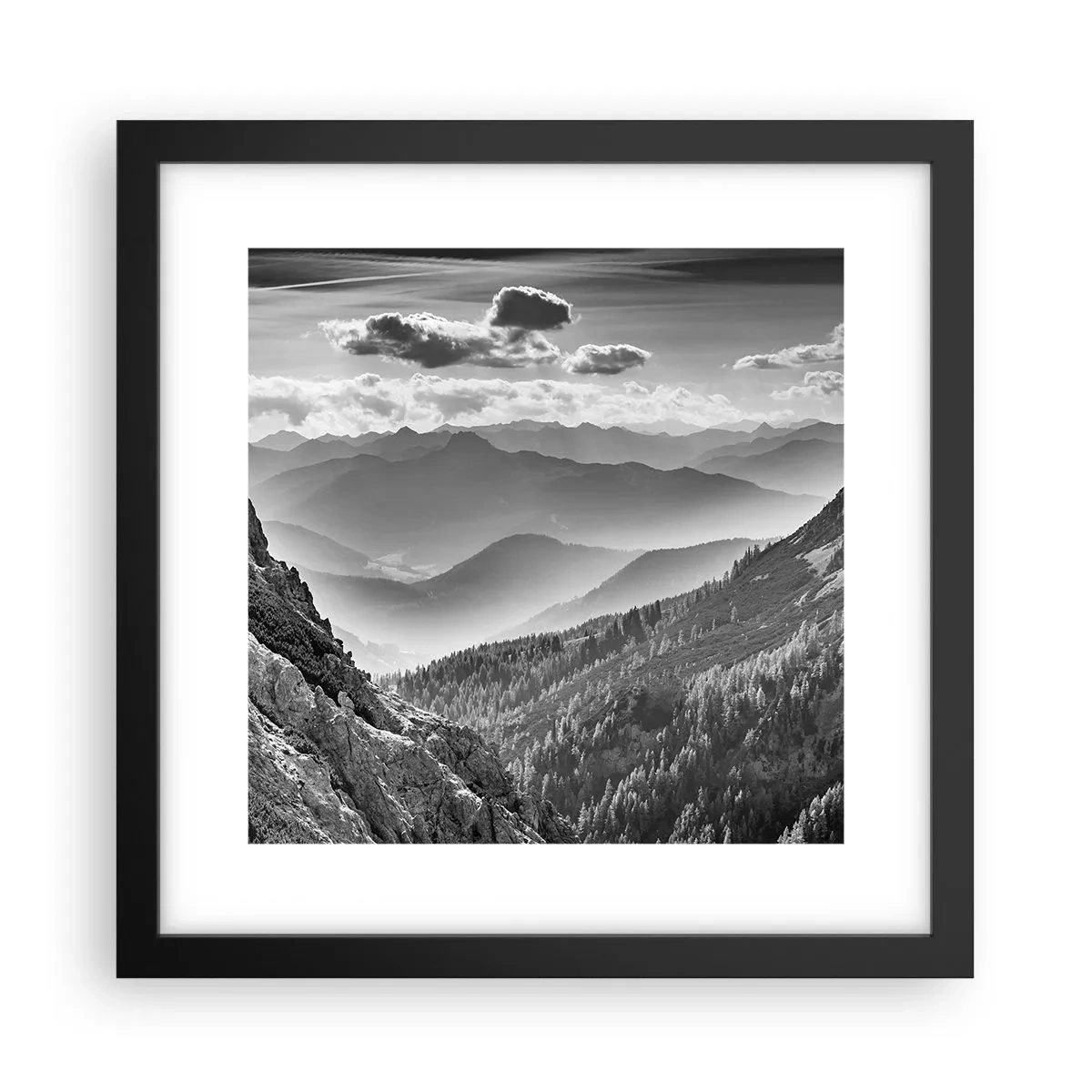 Affiche dans un cadre noir - Poster - Jusqu'à l'horizon - 30x30 cm