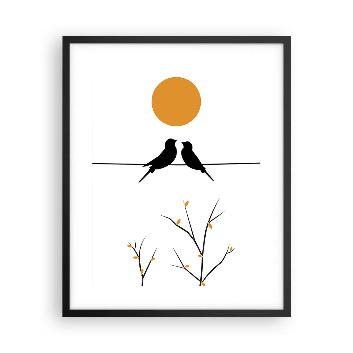 Affiche dans un cadre noir - Poster - Soirée pour rossignols - 40x50 cm