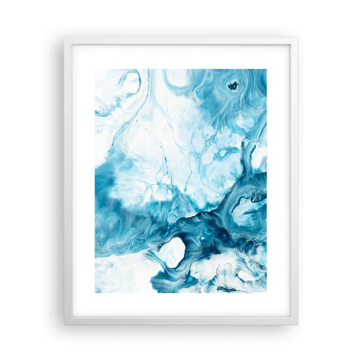 Affiche dans un cadre blanc - Poster - Concert de bleu - 40x50 cm