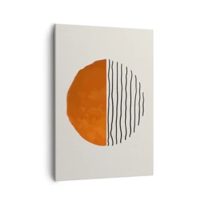 Impression sur toile - Image sur toile - Un coucher de soleil minimaliste sur des lignes ondulées - 50x70cm - Dans un climat japonnais - Décoration murale moderne pour le salon et la chambre ARTTOR