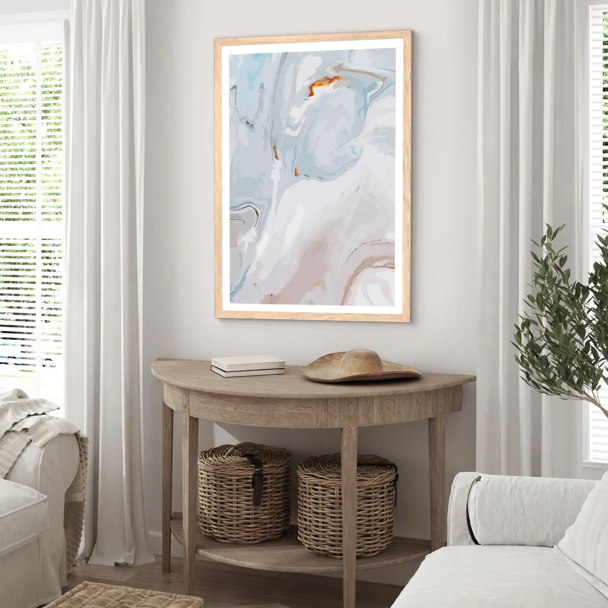 Affiche dans un chêne clair - Poster - Blanc surélevé - 61x91 cm