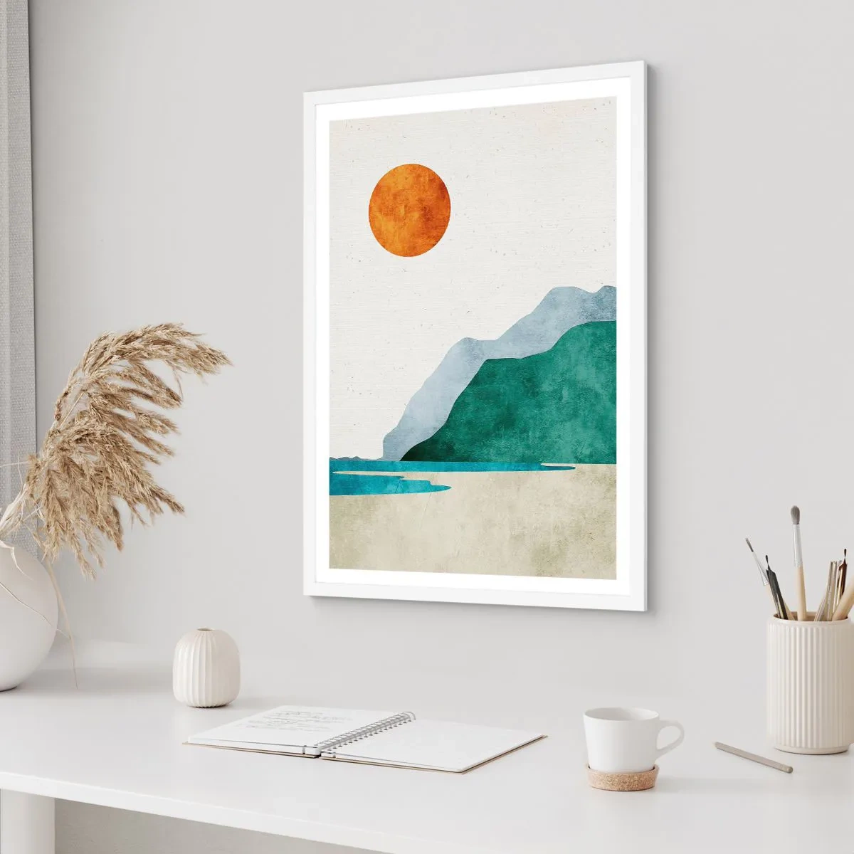 Affiche dans un cadre blanc - Poster - Le paysage comme il se doit - 50x70 cm