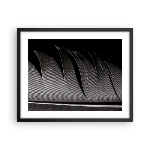 Affiche dans un cadre noir - Poster - La plume – un design magnifique - 50x40 cm