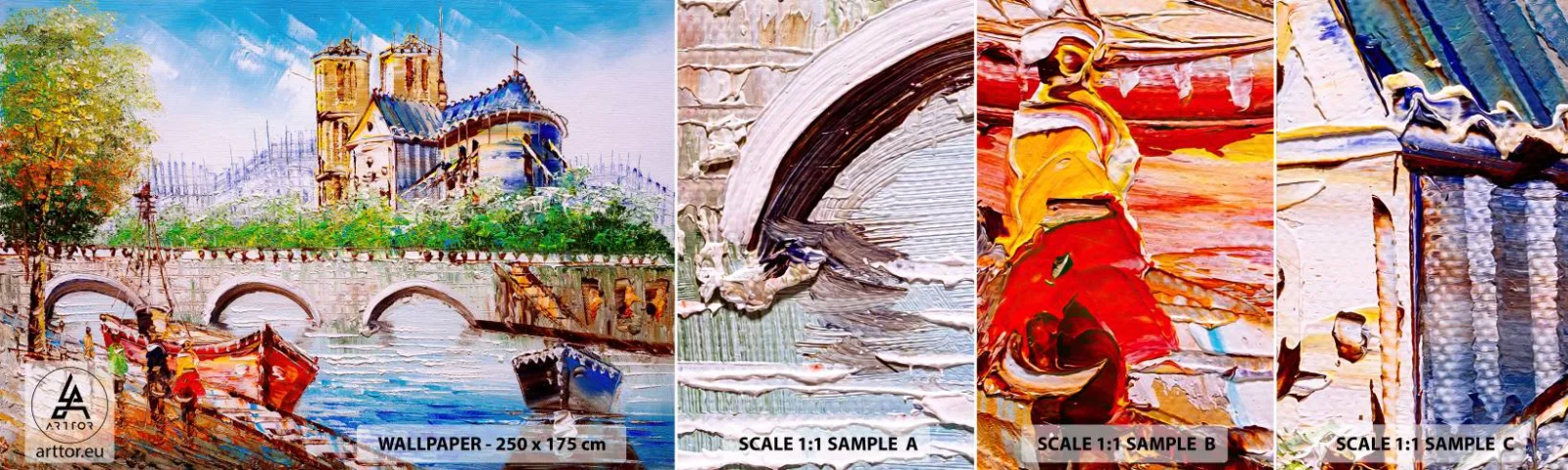 Échantillon De Papier Peint Standard Eco - Leur temps ne passe jamais - Ville, Paris, Architecture - 100x30 cm