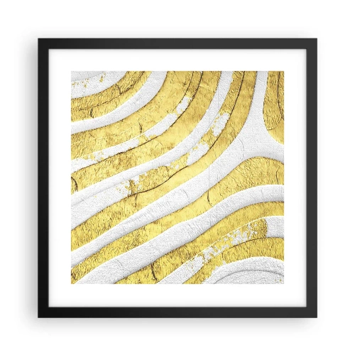 Affiche dans un cadre noir - Poster - Composition en blanc et or - 40x40 cm