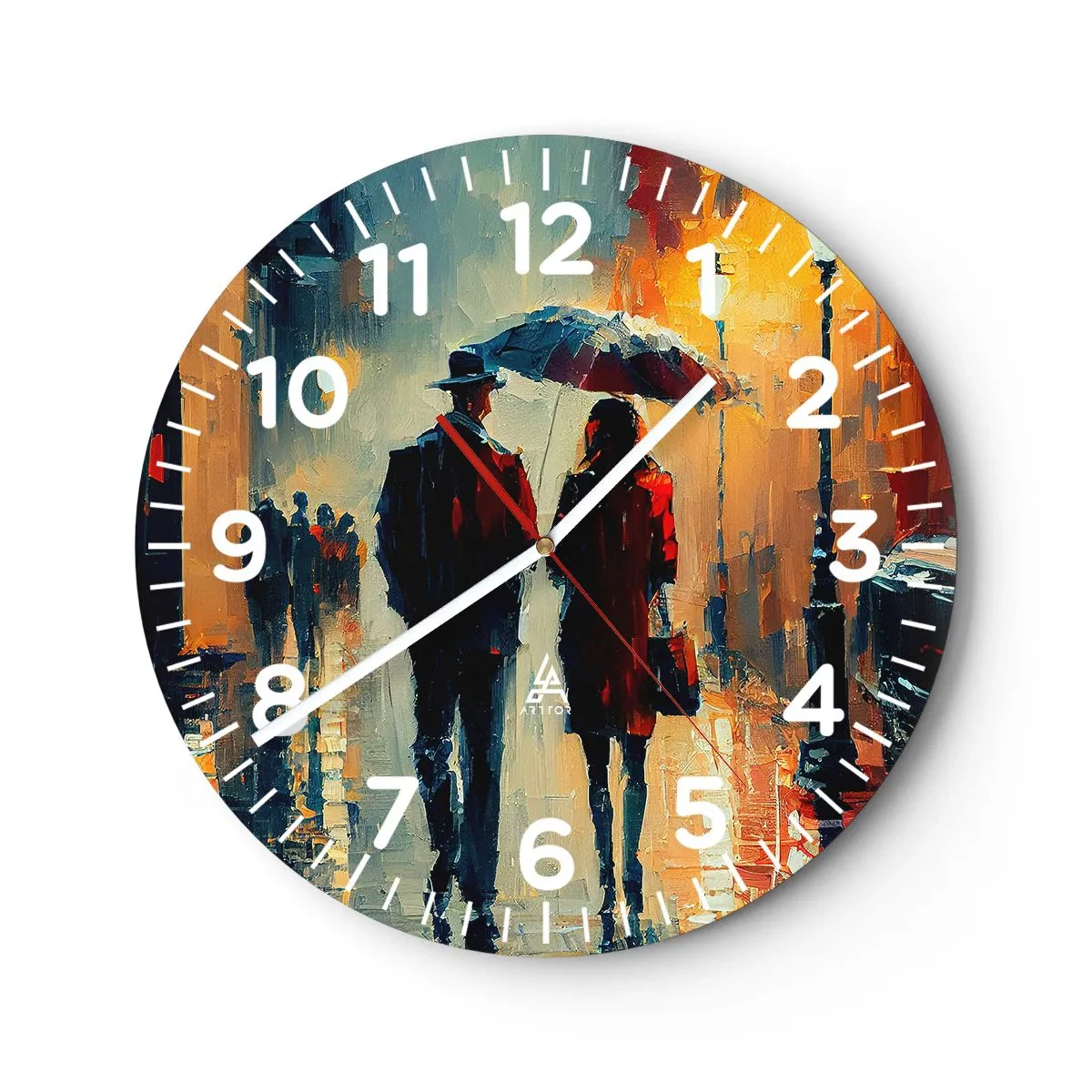 Horloge murale - Pendule murale - Histoire d'amour urbaine - 30x30 cm