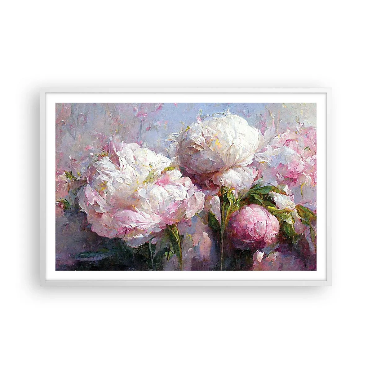 Affiche dans un cadre blanc - Poster - Un bouquet plein de vie - 91x61 cm