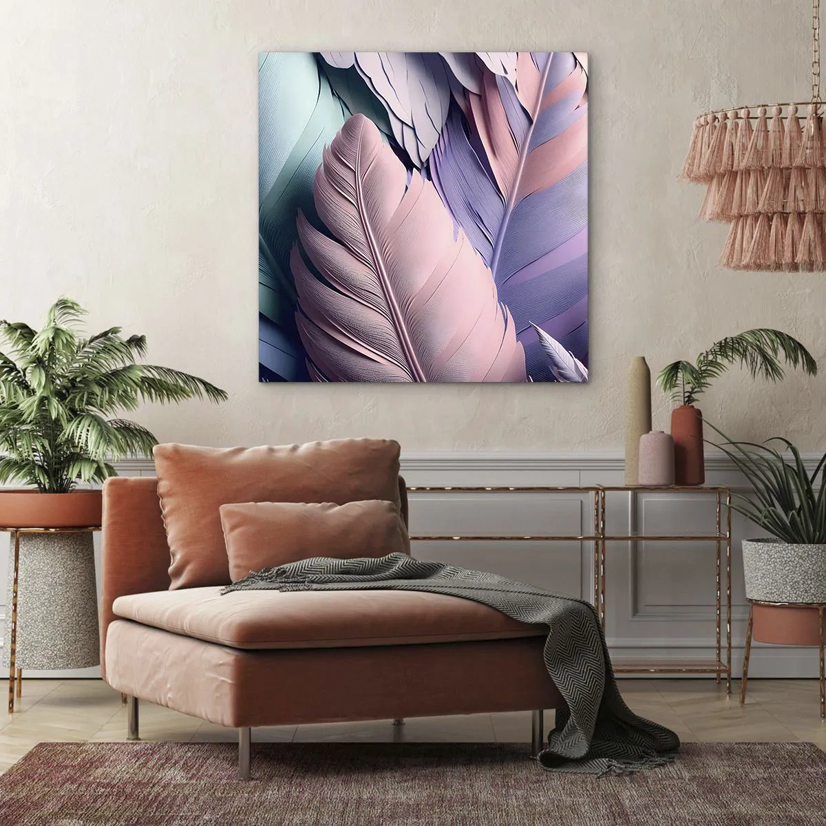 Impression sur toile - Image sur toile - Oiseau chic - 30x30 cm