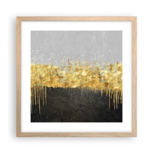 Affiche dans un chêne clair - Poster - Vers l'intérieur et vers le haut - 40x40 cm