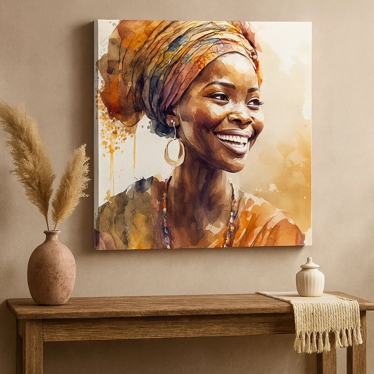 Impression sur toile - Image sur toile - reine africaine - 30x30 cm